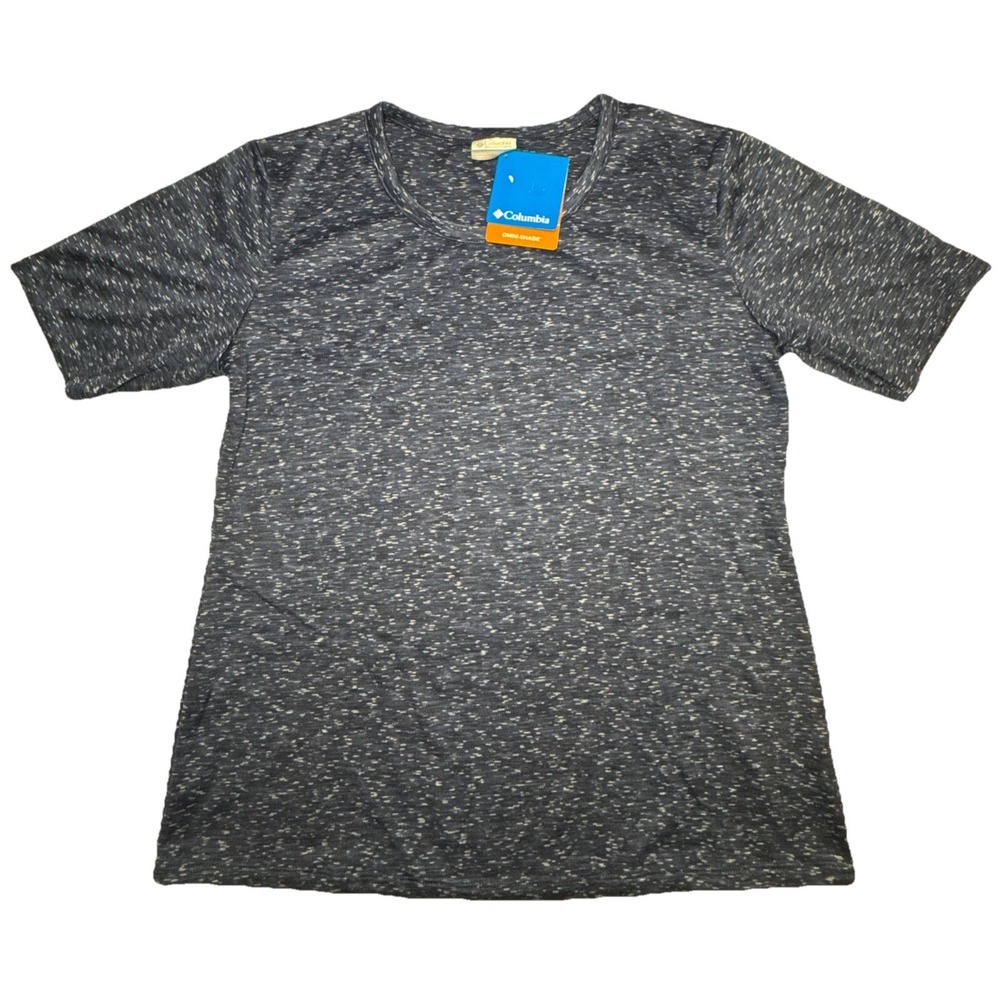 Outdoor Columbia T-Shirt Omni-Shade UPF 50 Icy Morn Spacedye Navy Blue Size XL